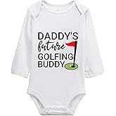 listery Daddy's Future Golfing Buddy Bodysuit Golf Infant Daddys Golf Buddy Golf Romper Baby Girl Boy Baby Golf Unisex