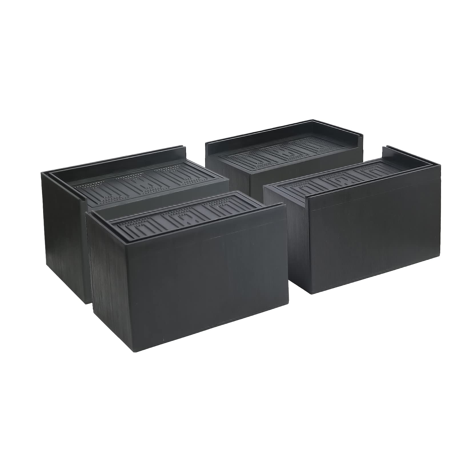 Photo 1 of Jeethemy Bed Risers, Furniture Risers for Desk/Couch/Sofa/Table/Chair,Elevation in Heights of 3 or 5 Inches and Supports up to 11000 lbs,Extra Large with Heavy Duty Set of 4,Black Rectangle 5 Inches
