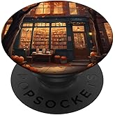 Bookstore Pumpkins Autumn Leaves Halloween Bookish PopSockets Adhesive PopGrip