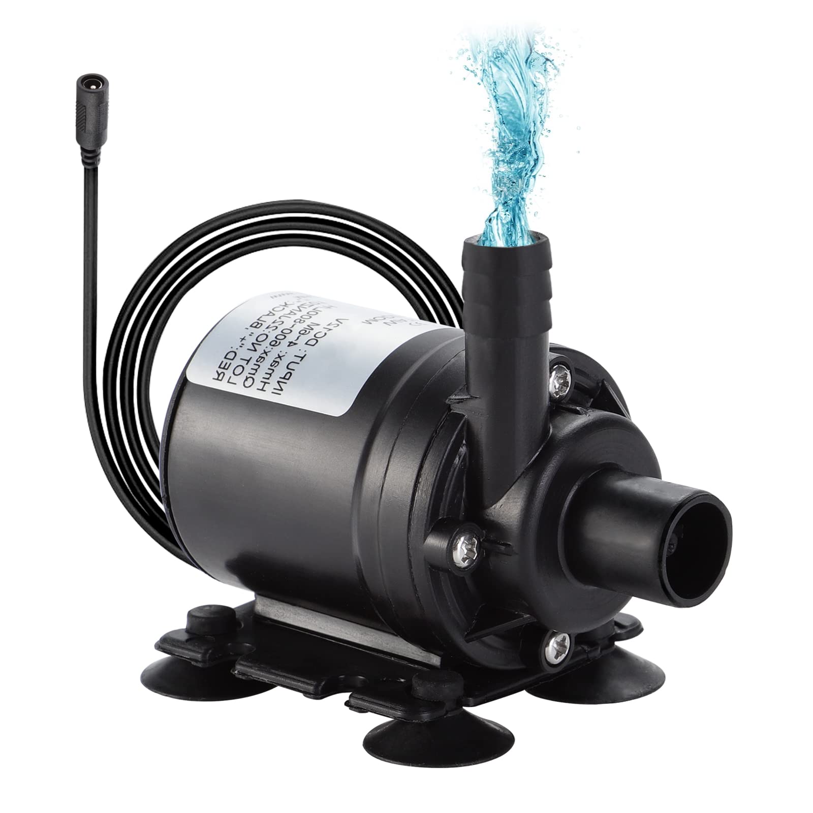 HSEAMALL DC 12V Mini Brushless Submersible Pump for Pond Aquarium Fish Tank Solar Fountain Pool Water Circulation