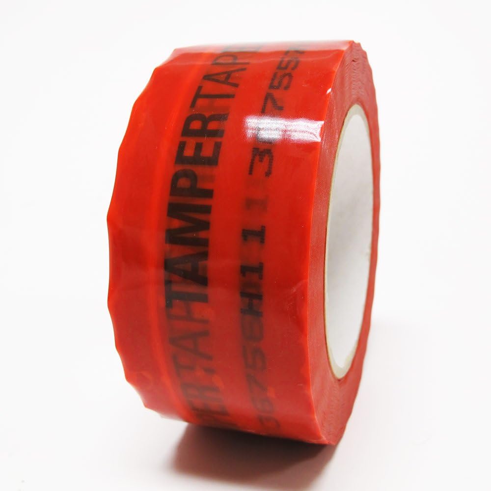 Tamper Evident Security Tape, Red, 2 inch, 180 Feet