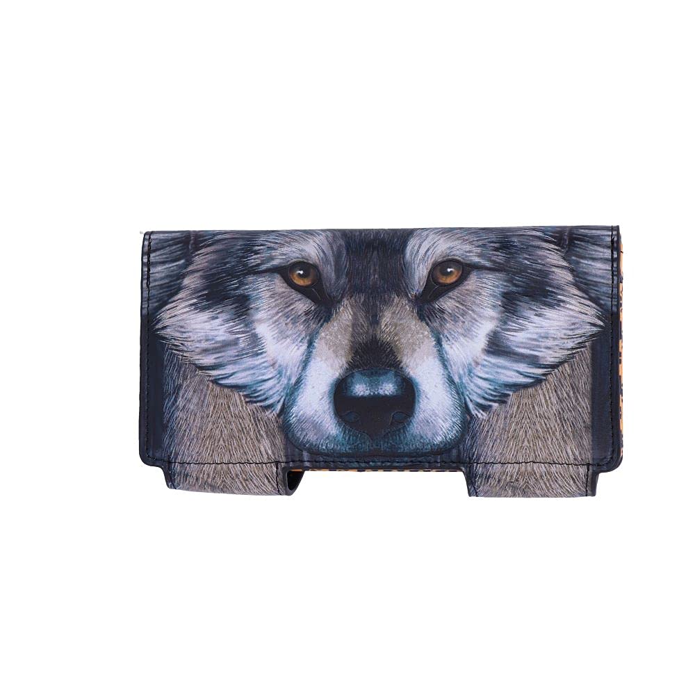 Nemesis Now Lisa Parker Guardian Wolf Embossed Purse 18.5cm, PU Leather, Lisa Parker Giftware, 3D Effect Clasp, Multiple Slots for Cards and Coins, Spacious and Stylish