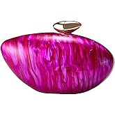 louceko Acrylic Shell Handbag Removable Chain Crossbody Shoulder Evening Bag Clutch Purse for Women Formal Wedding Party Prom