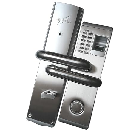 KESOTO Biometrisches Fingerabdruck Türschloss Sicherheitsschloss Haustürschloss mit Zahlencode und Schlüssel - Links nach innen offen