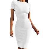 Mokoru Women's Casual Basic Pencil Dress Sexy Long Sleeve Bodycon Midi Club Dress