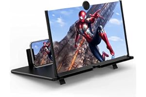 HONBUTY 14" Screen Magnifier for Smartphone,3D HD Mobile Phone Magnifying Projector Screen Enlarger for Movies, Videos, and Gaming,Foldable Phone Stand with Screen Amplifier,Supports All Cell Phone