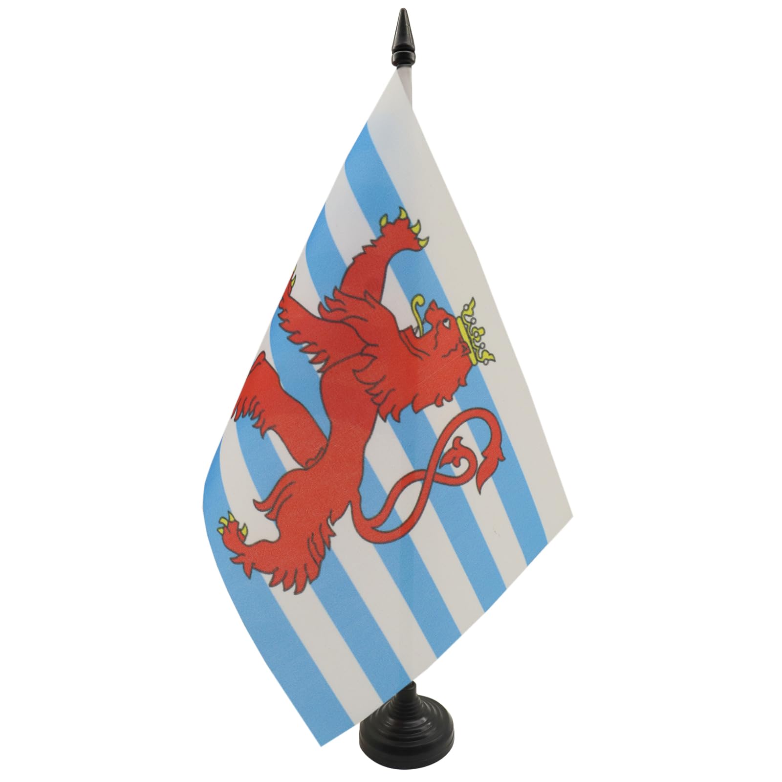 AZ FLAG Luxembourg red lions Table Flag 5'' x 8'' - Luxembourger coat of arms Office Decoration 100% Polyester 21 x 14 cm - Mini Desk Flag with Pole and Black Plastic Base