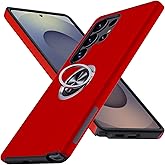 Auiaphy for S25 Ultra Case, Military-Grade Shockproof Cover, with Ring Holder Kickstand Rotatable, for Samsung Galaxy S25 Ultra Case, Slim Fit Protective Case for Galaxy S25 Ultra Case, 6.8”, Red