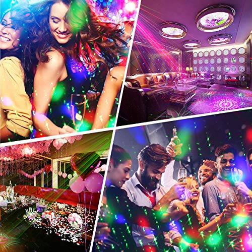 Stage and led Lights KisMee DJ Disco Projector Party Lights Sound Activated Time Function with Remote Control for Xmas Club Bar Halloween Decorations Gift Birthday Wedding