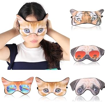Antifaz Para Dormir Con Estampado De Ojos Para Ayudar A Dormir Con Dibujos Animados Animales Mascara Para Ojos Y Sombra Para Dormir 3d 2 Unidades Estilo Aleatorio Amazon Es Salud Y Cuidado Personal