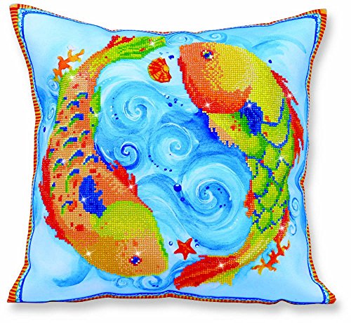 Diamond Dotz Dancing Fish Pillow 5D Diamond Painting Facet Art Kit