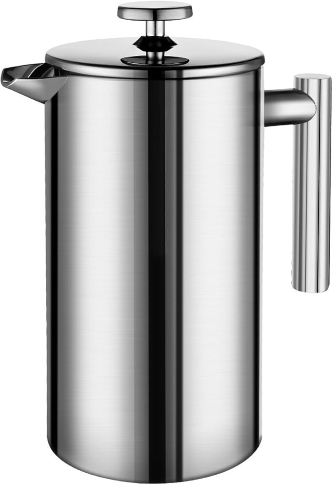 350ML French Press,12oz/3 Cup, Double Wall 18/8 Stainless Steel Heat