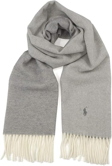 Amazon マフラー レディース ブランド メンズ ポロ ラルフローレン リバーシブル マフラー Wc00 107 ライトグレー ライトグレー 並行輸入品 マフラー 通販