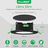 ALUSSO 4W LED Recessed Downlight 3000K-6500K Dimmable IP44 12 Pack view 2