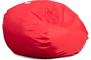 Big Joe Classic Bean Bag Chair, Red Smartmax, Durable Polyester Nylon Blend, 2 feet Round
