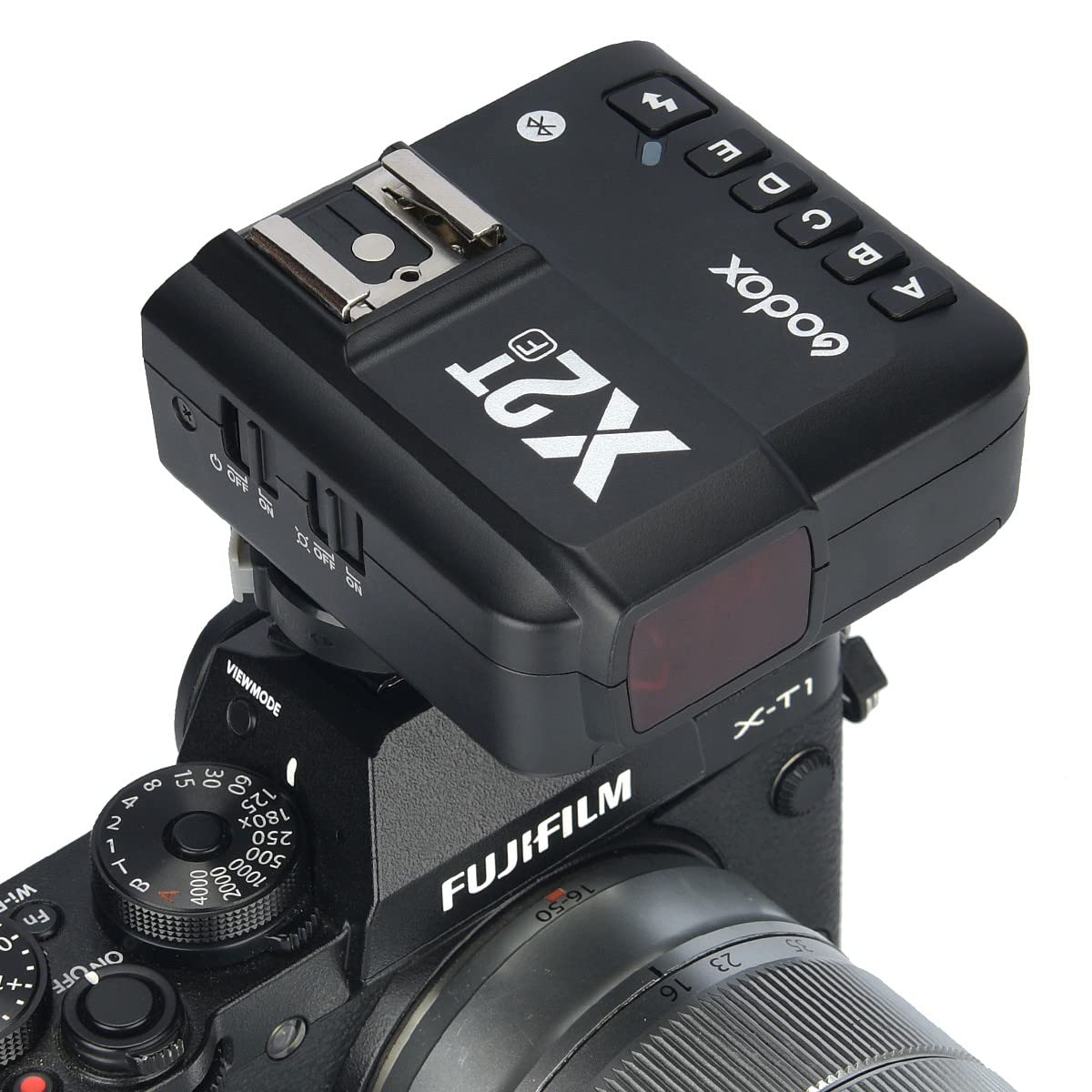 Godox X2T-F TTL Wireless Flash Trigger for Fuji Fujifilm, 1/8000s HSS Bluetooth Connection Supports App Controller, TCM Function, 5 Separate Group Buttons, New Hotshoe Locking, New AF Assist Light