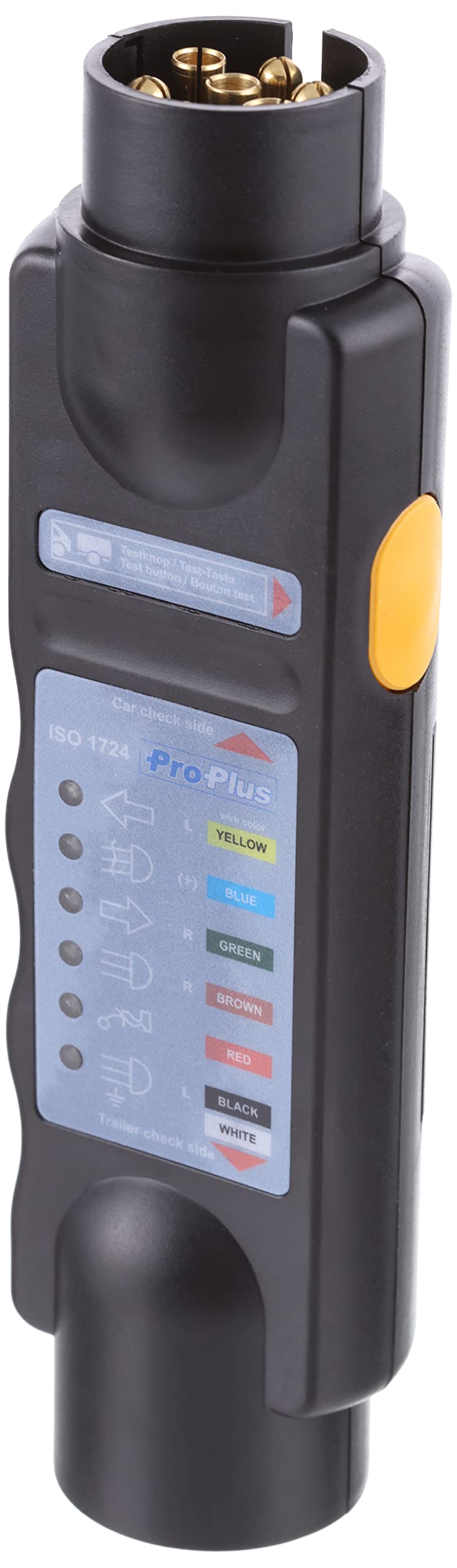 Trailer Lighting Testing Device 7–Pin 12 V Socket 12 V Diagnostic Tester for Caravan, Trailer, Tail Brake Car Light, Lorry Towing Vehicle Rear Indicator, Brake Light Tester / Testing Gauge with LED Display