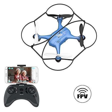 ATOYX AT-96 FPV Mini Drohne, RC Quadrocopter mit HD Wi-Fi Kamera app Steuerung Live Übertragung Automatische Höhenhaltung, Headless Modus 3D Flip Helikopter ferngesteuert für Anfänger und Kinder