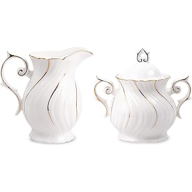 Sugar Bowl And Creamer Set-Ceramic Pottery Cream And Sugar Set Slate