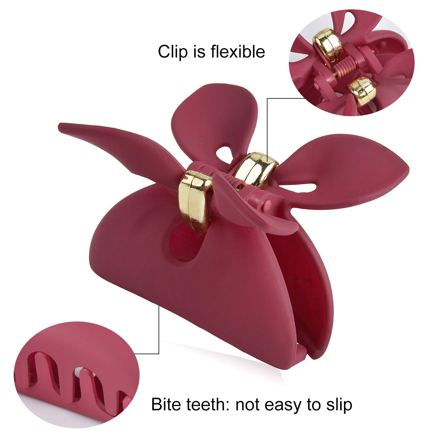 Hair Jaw Clips, Fascigirl 8PCS Medium Jaw Clips for Fine Hair Octopus Side Comb Clips for Women Matte Color Punch Claw Clip