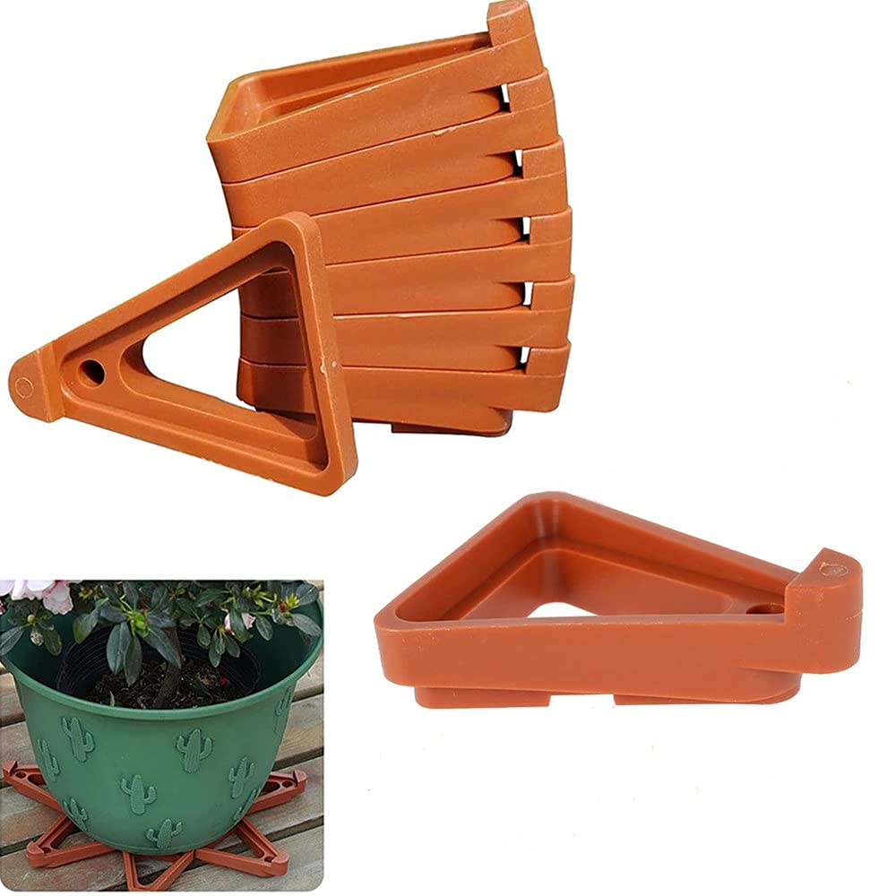 OUKEYI 24 Pcs Flower/Plant Pot Feet, Invisible Flower Pot Risers, Triangle Flower Pot Rack Holder Pot,Potted Plant Stand,Flower Pot Rack Indoor and Outdoor