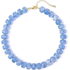 SHERLOVE Chunky Statement Large Resin Beaded Choker Necklaces for Women | Big Lightweight Bead Beaded Necklace Trendy Fashion