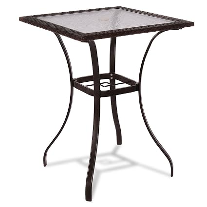 Giantex Round Rattan Wicker Coffee Table Glass Top Steel Frame Patio Furni W Lower Shelf Round Coffee Tables