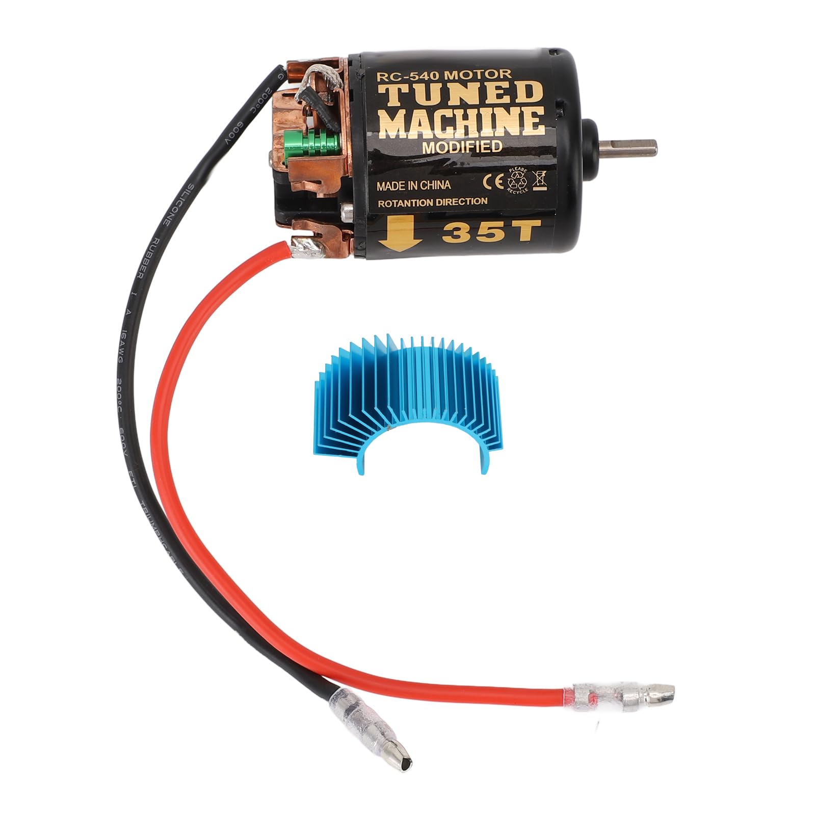 MechKit RC Car 540 Brushed Motor, 1/10 RC Crawler Car Brushed Motor with Blue Heat Sink, for Redcat, for Axial Scx10, for D90, for Hpi (35T)