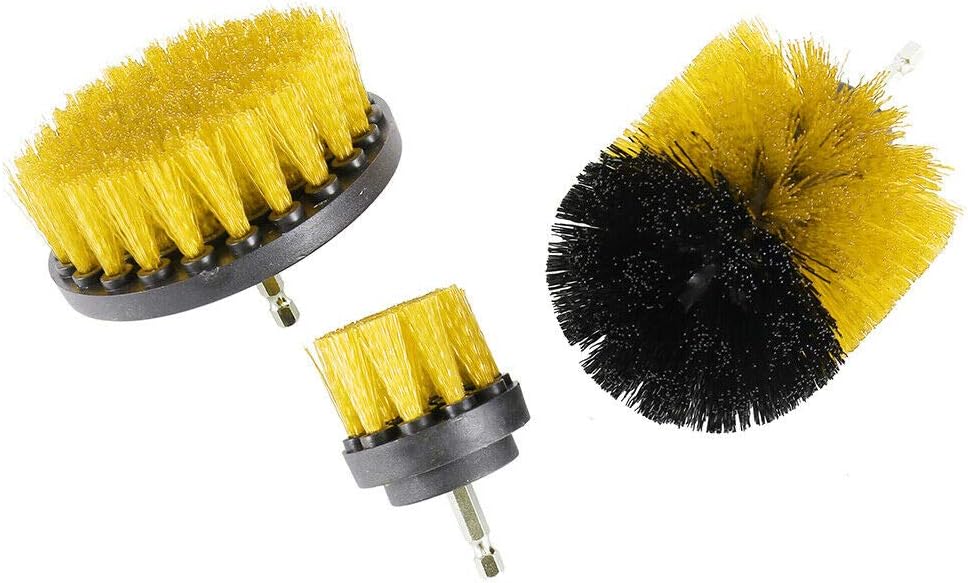 Drill Brushes for Cleaning Boat Bathroom Bathtub Grout Floor Tile Shower Toilet Carpet (3PCS)