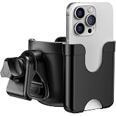 Cup Holder for Walker: Stroller Cup Holder Attachment with Phone Holder | Christmas Women Gifts for New Mom, Wheelchair &amp; Stroller Accessories for Rollator, Scooter, White Elephant Gifts for Adults
