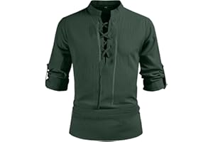 ATTBEA Mens Pirate Renaissance Costume Pirate Shirt Sleeveless Medieval Viking Gothic Celtic Pirate Vest for Men