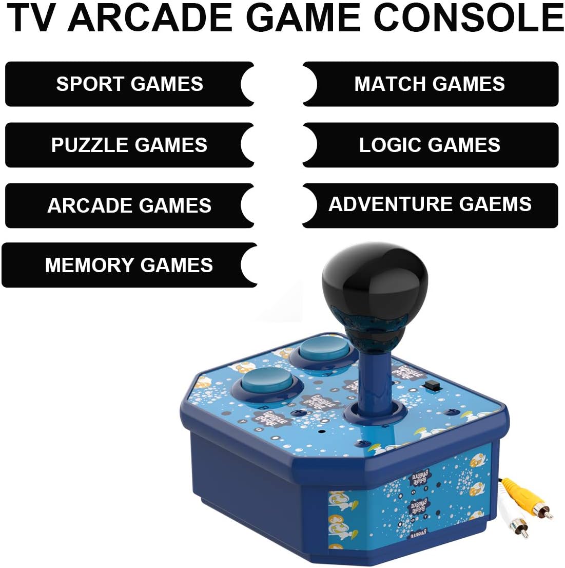 Mini Handheld Game Console TV Games Console Classic Built-in 180 Games for Kids (AV Cable) (Blue): Computers & Accessories