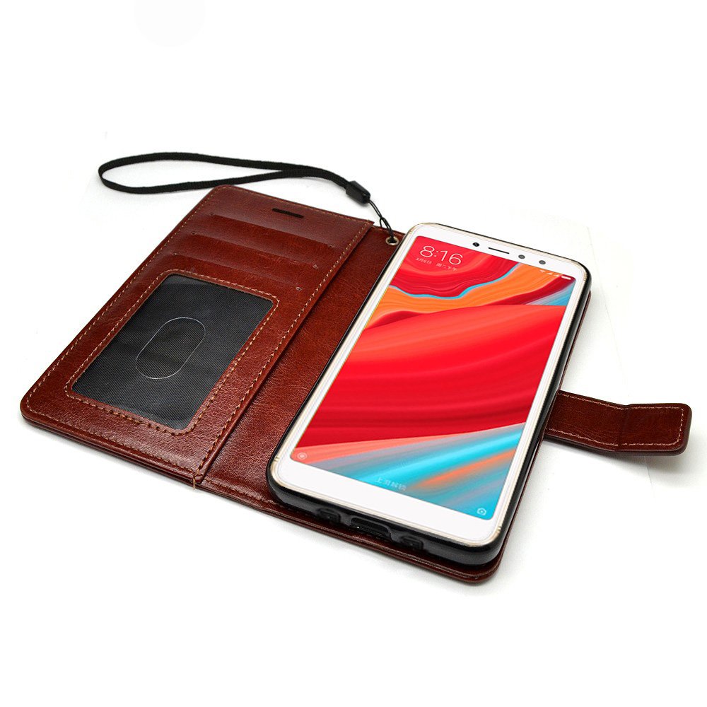 Bracevor Flip Cover For Redmi Y2 Executive Brown Pu Leather