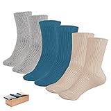 CHAO RAN 3 Pairs Womens Winter Wool Cashmere Socks