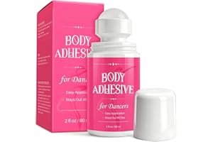 Body Adhesive Roll On for Dancers, 2 oz Sweat Resistant, Water Wash Off - Strong Fashion Glue for Dancers, Socks, Leotards, W