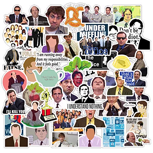 HOHAJIU The Office Merchandise Stickers 50 Pck The Computer Stickers The Office Stickers for Water Bottles, Micheal Scott, Funny Laptop Decals, Hydro Flask Stickers