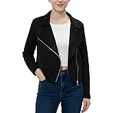 Noomelfish Girls Faux Suede Leather Jackets Kids Motorcycle Bomber Coats Fall Outfits Winter Clothes (5-14 Years)