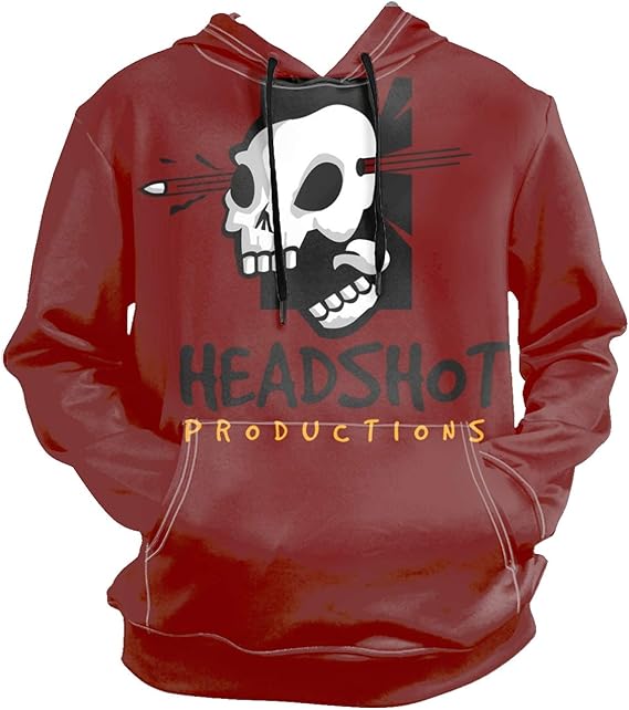 Headshot Skull Logo Men Fashion Casual Long Sleeve Hoodie with Big