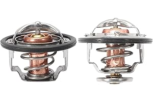 WANZUWBIP Thermostat Engine Coolant Kit 185 & 180 Degree for 2001-2017 Express Silverado Savana Sierra 2500 3500 6.6L Duramax 97241129 97241130 Front Rear