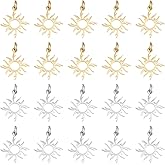 UNICRAFTALE 20Pcs 2 Colors Stainless Steel Solar Eclipse Pendants Vintage Golden Sun Charm Metal Dangle Earring Charm Craft Supplies for Earring Necklace Jewelry Making