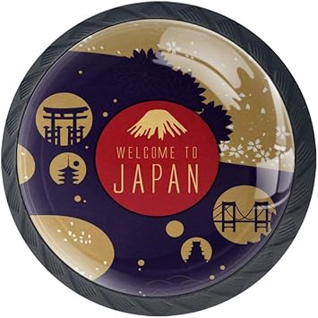 Japón elegante Perillas de gabinete 4 pcs Round Knobs Knobs Tiradores