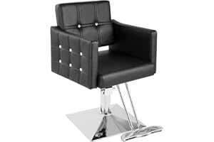 Dangvivi Salon Chair for Hair Stylist, Black Barber Chair for Barbershop/Home, Hydraulic Pump Stylist Chairs, 360 Degrees Beauty Braiding Chairs for Women Men
