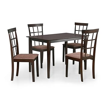 @home by Nilkamal Trivia Four Seater Dining Table Set (Cappuccino)