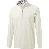 M MAELREG Men's Quarter Zip Pullover Lightweight Mock Neck Long Sleeve Midlayer Athletic Golf Half Zip Sweatshirt for Men