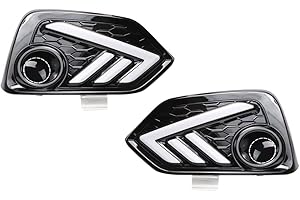 COBEAR Super Bright LED Daytime Running Light Dual Color DRL for Civic 2017-2019 Replacement Front Bumper Fog Lamp Assembly Wing-Type Model B 1 Pair(Front L/R)