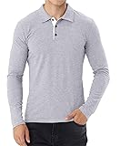 Aiyino Men's Long Sleeve Polo Shirts Casual Slim