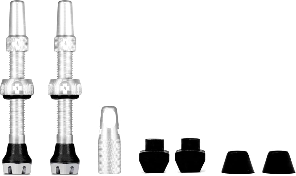 Muc-Off Tubeless Valves V2-7075 Aluminium Presta 44mm Silver with Core Tool