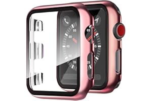 Miimall Compatible with Apple Watch SE Series 6 5 4 40mm Case with Screen Protector,Plated Anti-Scratch Shockproof Hard PC Co