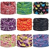 Wide Headbands Headwear Head Wrap Sport Sweatband for Men and Women,Workout,Yoga,12-in-1 12PCS/9PCS/6PCS Multifunction Magic Scarf