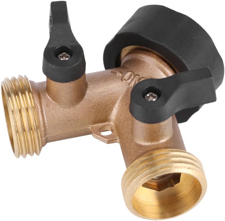 Hose Tap Connector Splitter, Brass Water Tap Adapter 2 Way Y Shape 3/4 Hose Connector for Garden Irrigation(European Standard 3/4) - Image 4